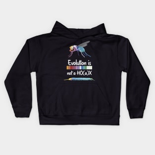 Evolution is not a hoax Hox Genes Similarities Housefly and centipede Kids Hoodie